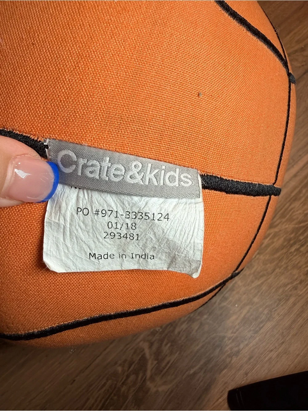 Crate & Barrel Slam Dunk Basketball Throw Pillow Sports Decor 14
